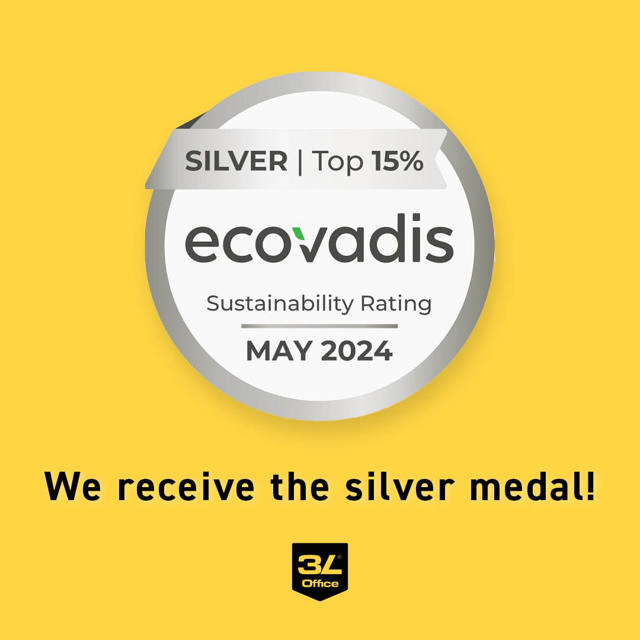 👏3L Office has been awarded the Eco Vadis Silver Medal 👏