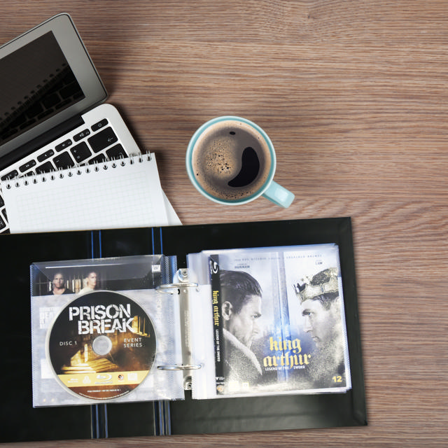 Blu-Ray Paket, 50 dubbla Blu-Ray-fickor med filt, 2 pärmar