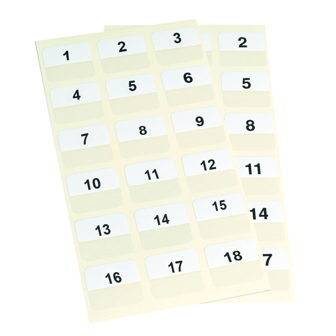 Självhäftande indexflik 3L, Permanent, 12 x 25 mm, Förtryckt 0-31