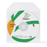 Icke-adhesiv biologiskt nedbrytbar CD/DVD-ficka, med klaff