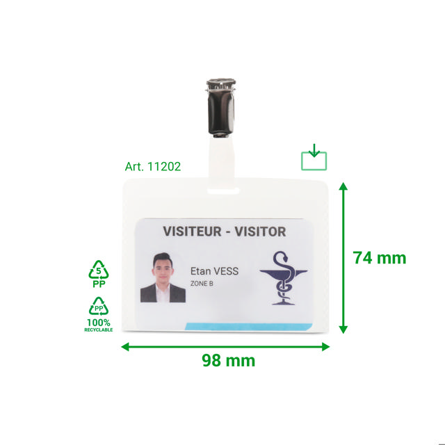 Besöksbricka Kit, PP, med Klämmor och Insatser, Horisontell