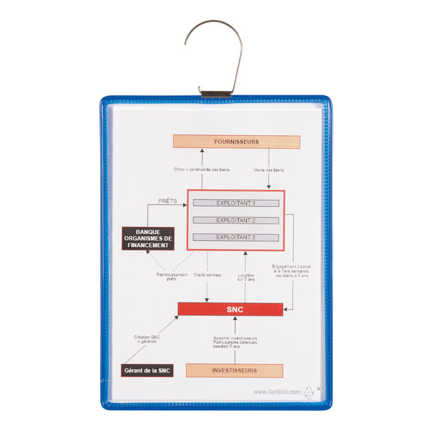Tarifold-ficka med krok, A5, ståendeformat