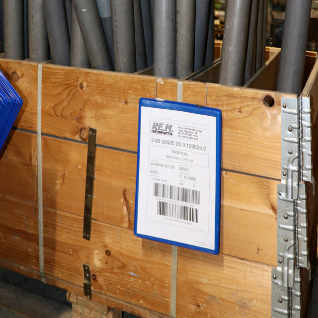 Hängande förstärkt logistisk ID-ficka, A4, porträtt, sidmatning