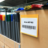 Självhäftande logistik-ID-ficka, permanent, A4, liggande
