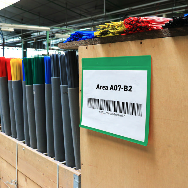 Självhäftande logistik-ID-ficka, permanent, A4, liggande