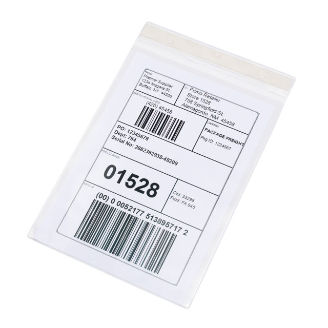 Självhäftande logistik-ID-ficka, permanent, A4, ståendeformat