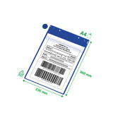 Magnetisk logistik-ID-ficka, med neodymmagneter och klaff, A4, ståendeformat