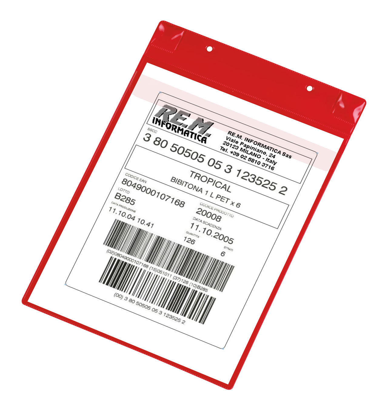 Magnetisk logistik-ID-ficka, med neodymmagneter och klaff, A4, ståendeformat