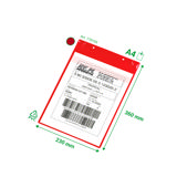 Magnetisk logistik-ID-ficka, med neodymmagneter och klaff, A4, ståendeformat