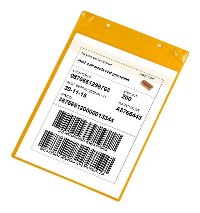 Magnetisk logistik-ID-ficka, med neodymmagneter och klaff, A4, ståendeformat