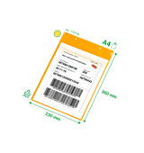 Magnetisk logistik-ID-ficka, med neodymmagneter och klaff, A4, ståendeformat