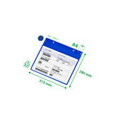 Magnetisk logistik-ID-ficka, med neodymmagneter och klaff, A4, liggande