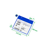 Magnetisk logistik-ID-ficka, med neodymmagneter och klaff, A4, liggande