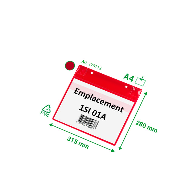 Magnetisk logistik-ID-ficka, med neodymmagneter och klaff, A4, liggande