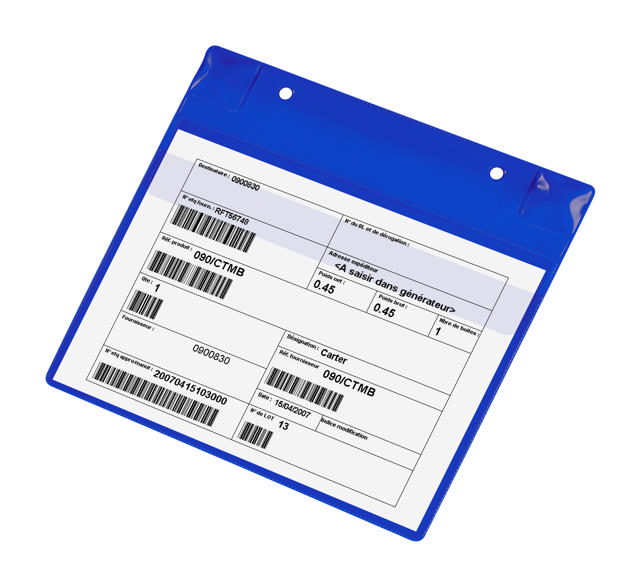 Magnetisk logistik-ID-ficka, med neodymmagneter och klaff, A5, liggande