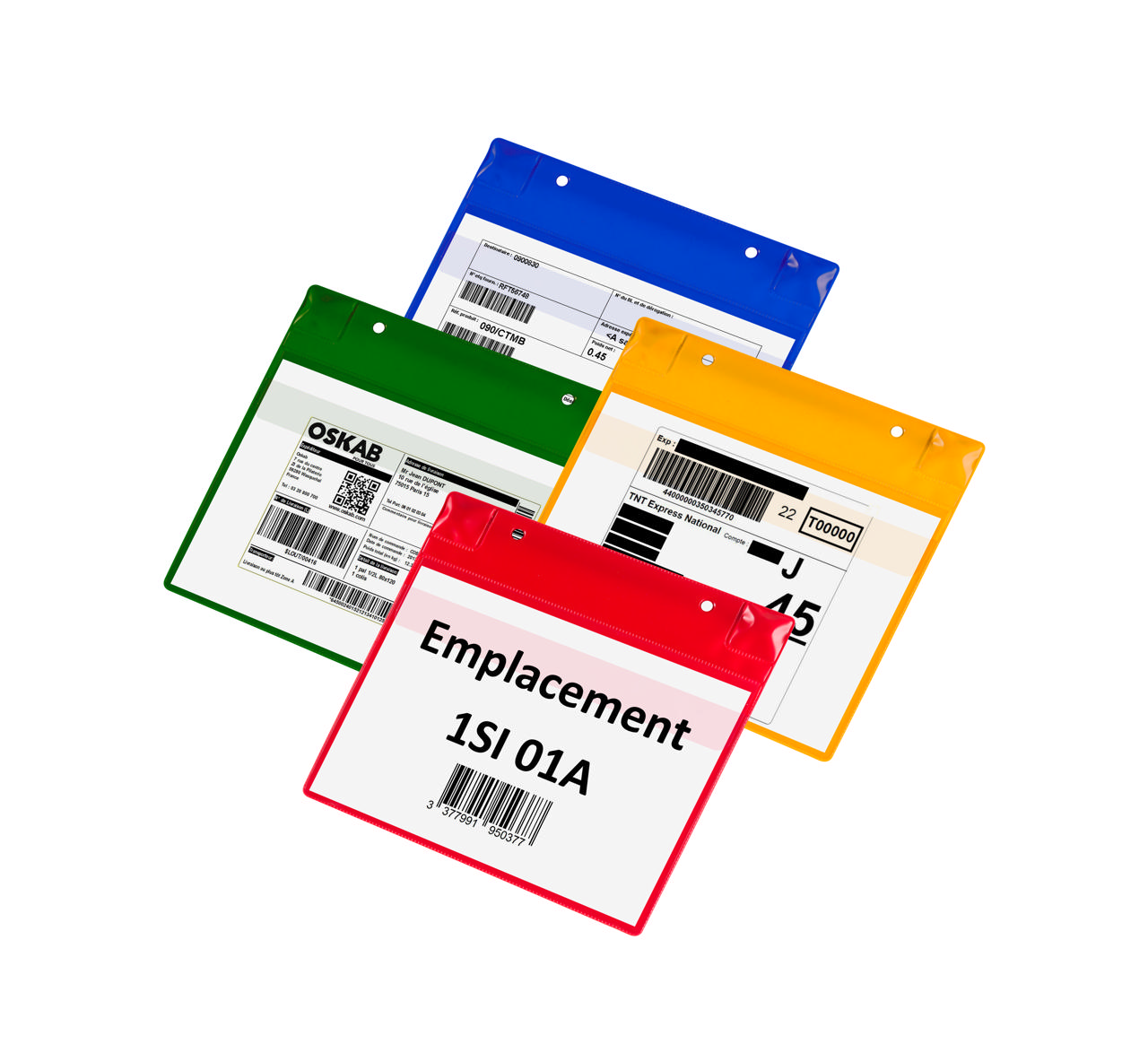 Magnetisk logistik-ID-ficka, med neodymmagneter och klaff, A5, liggande