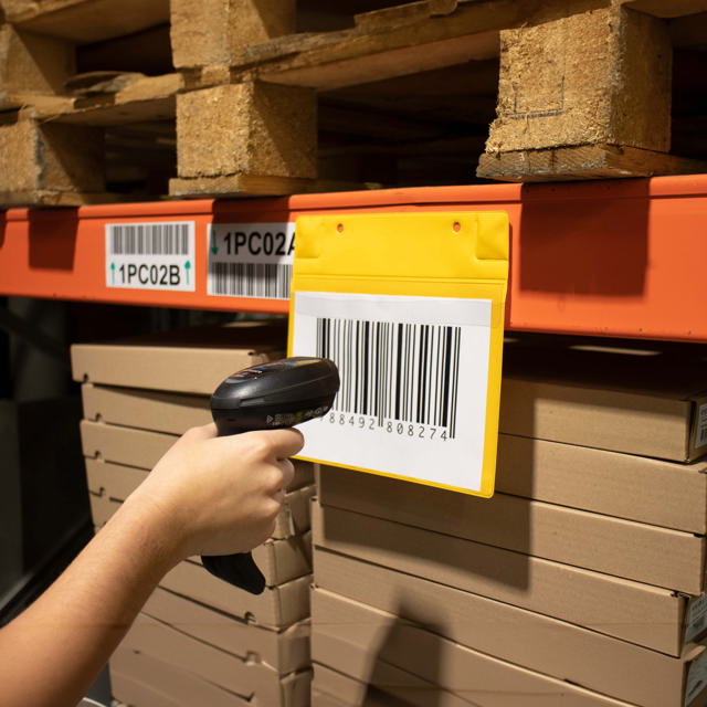 Magnetisk logistik-ID-ficka, med neodymmagneter och klaff, A5, liggande