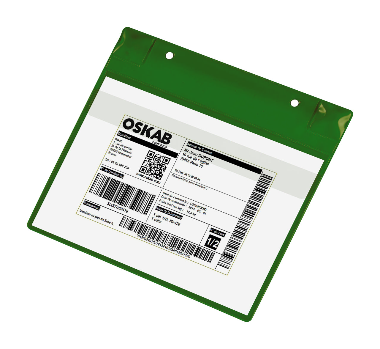 Magnetisk logistik-ID-ficka, med neodymmagneter och klaff, A5, liggandeformat
