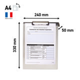 Hängande skrivplatta, aluminium, A4, ståendeformat