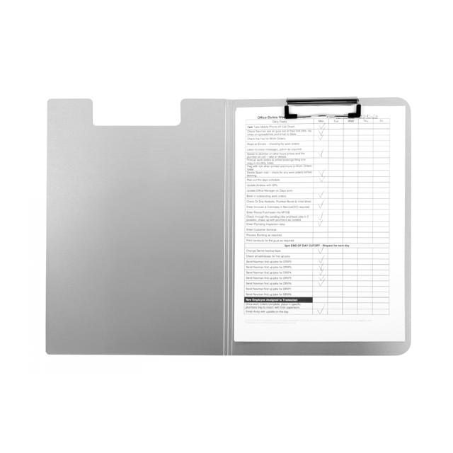 Klippbord med lock, aluminium, A4, stående