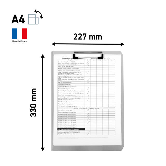 Klippbord med lock, aluminium, A4, stående