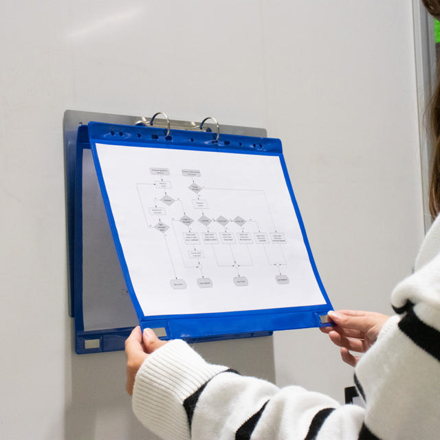 2-rings displaypärm, med magnetfäste, aluminium, A4, liggande