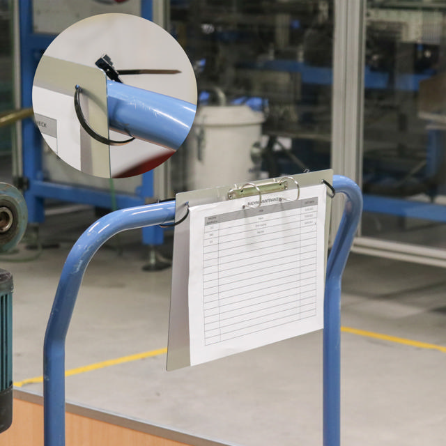 2-rings displaypärm, med magnetfäste, aluminium, A4, liggande