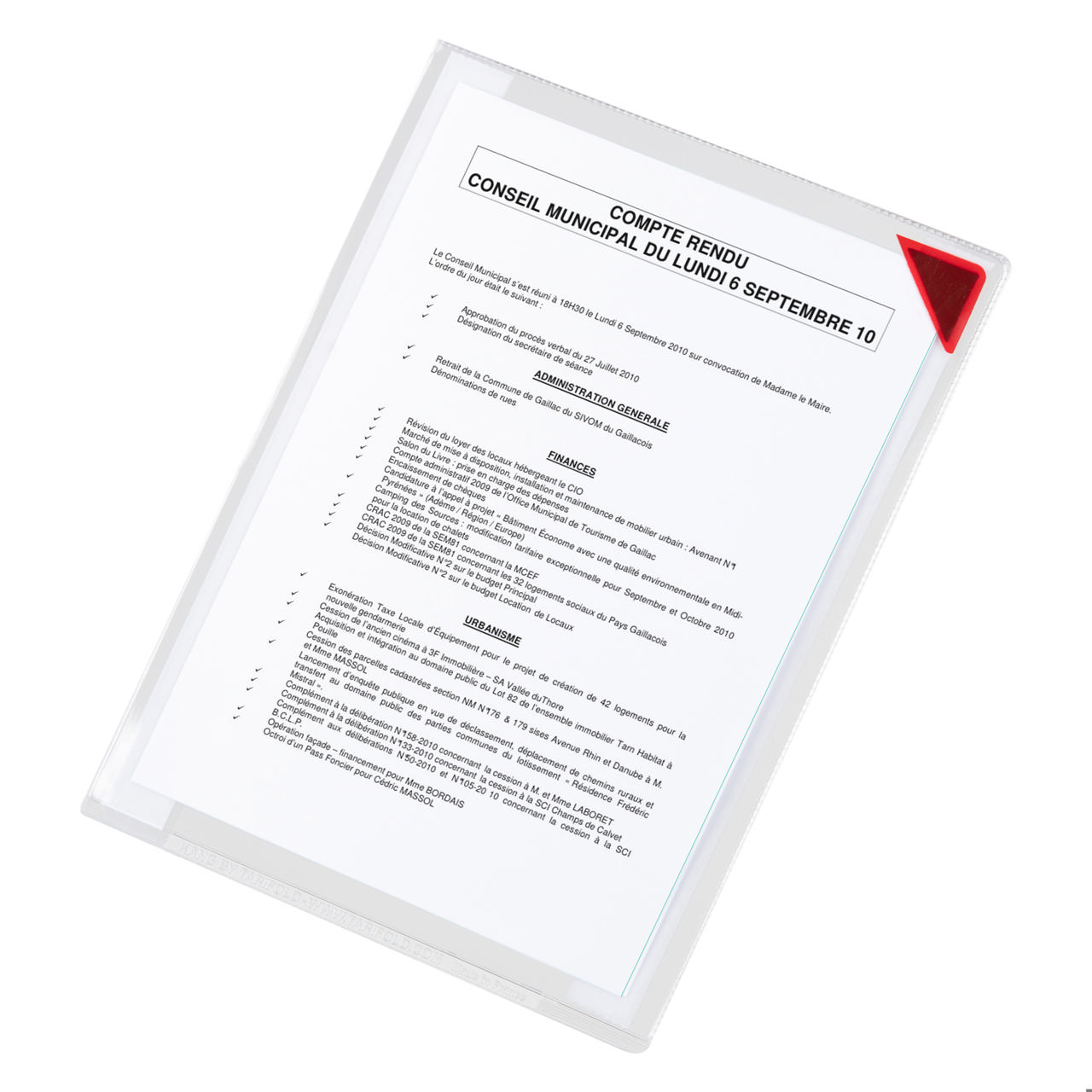 Kang Easy Clic Självhäftande Skyltficka, Ompositionerbar, A4, Röd Hörn