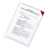 Kang Easy Clic Självhäftande Skyltficka, Ompositionerbar, A4, Röd Hörn