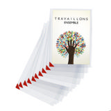 Kang Easy Clic Självhäftande Skyltficka, Ompositionerbar, A4, Röd Hörn