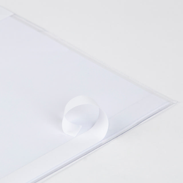 Kang Easy Clic Självhäftande Skyltficka, Ompositionerbar, A4, Röd Hörn