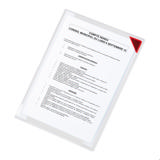 Självhäftande annonsficka Kang Easy Clic, ompositionerbar, A4, röd hörn