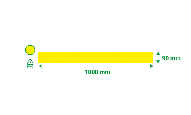 Självhäftande golvmarkeringslinje, 90 x 1000 mm