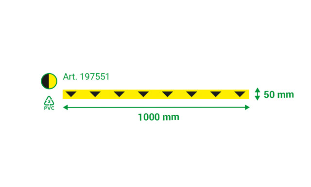 Självhäftande golvmarkeringslinje, med pilar, 50 x 1000 mm