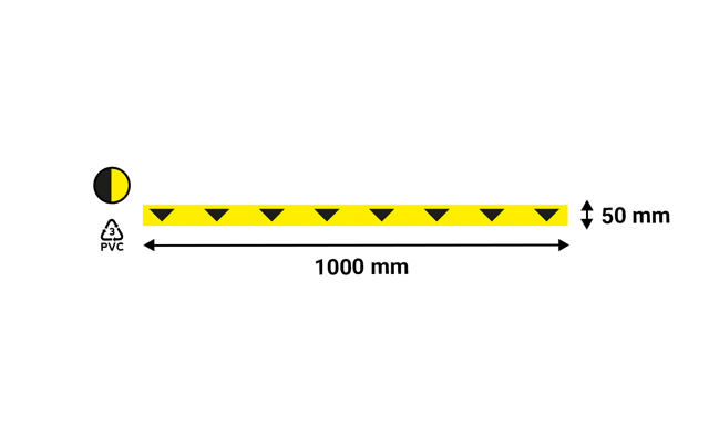 Självhäftande golvmarkeringslinje, med pilar, 50 x 1000 mm