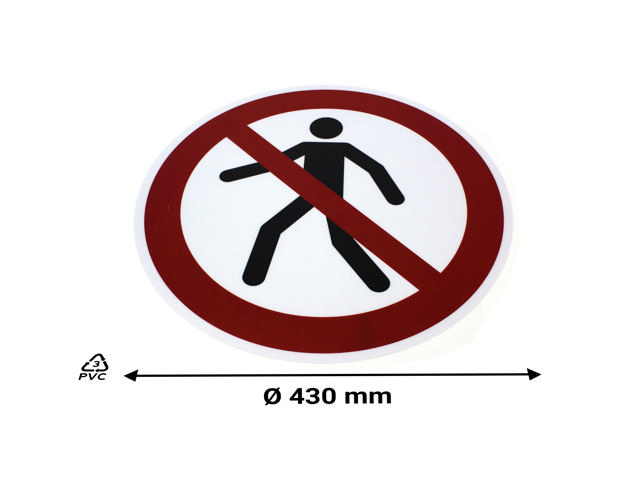 Självhäftande säkerhetspiktogram, Inga fotgängare