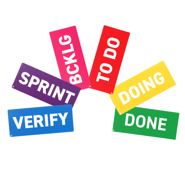 Magnetiska titelkort, Scrum, 175 x 75 mm