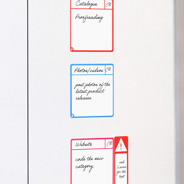 Magnetiska uppgiftskort, S, 75 x 75 mm