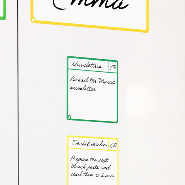 Magnetiska uppgiftskort, S, 75 x 75 mm