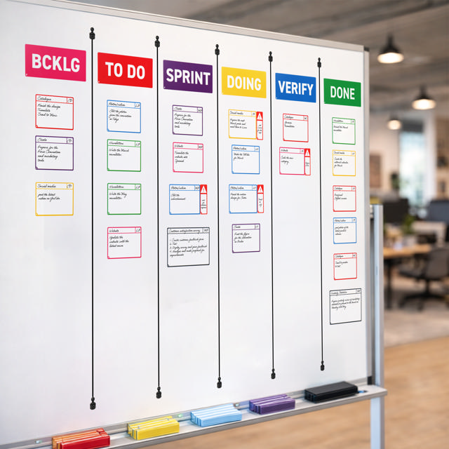 Magnetiska titelkort, Scrum, 175 x 75 mm