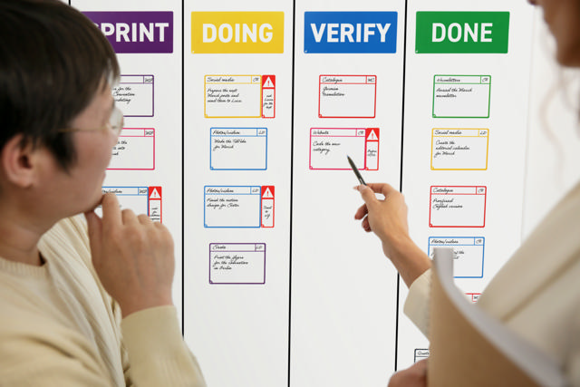 Magnetiska titelkort, Scrum, 175 x 75 mm