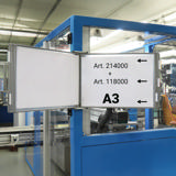 Tom Tarifold väggdisplay i metall, A4, för 10 fickor, med sidostopp