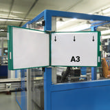 Tom Tarifold väggdisplay i metall, A4, för 10 fickor, med sidostopp