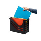 Re-Solution Office Box, med 5 A4 Euroflex hängmappar, 100% återvunnet, Blå Ängeln