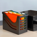Re-Solution Office Box, med 5 A4 Euroflex hängmappar, 100% återvunnet, Blå Ängeln