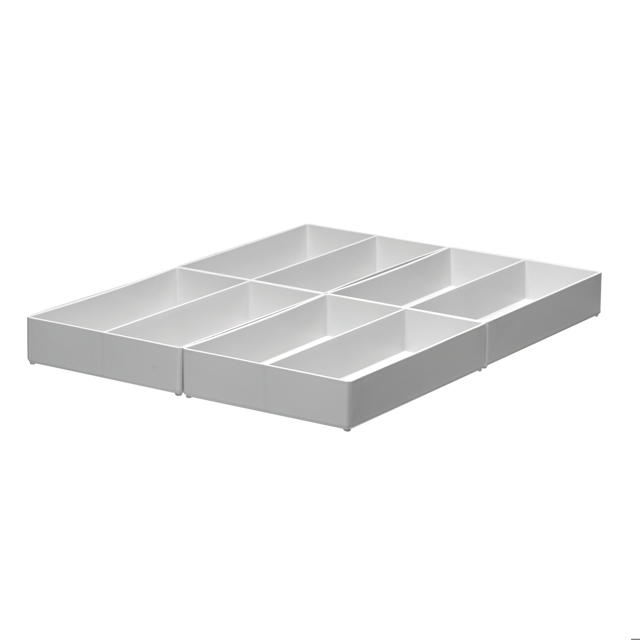 Sätt in lådor, halv-höga, 4 lådor per låda, 2 fack per låda