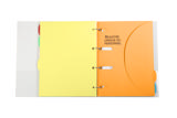 Pärm med 6 Smartfolder perforerade mappar med flikar, komplett juridiskt register, A4
