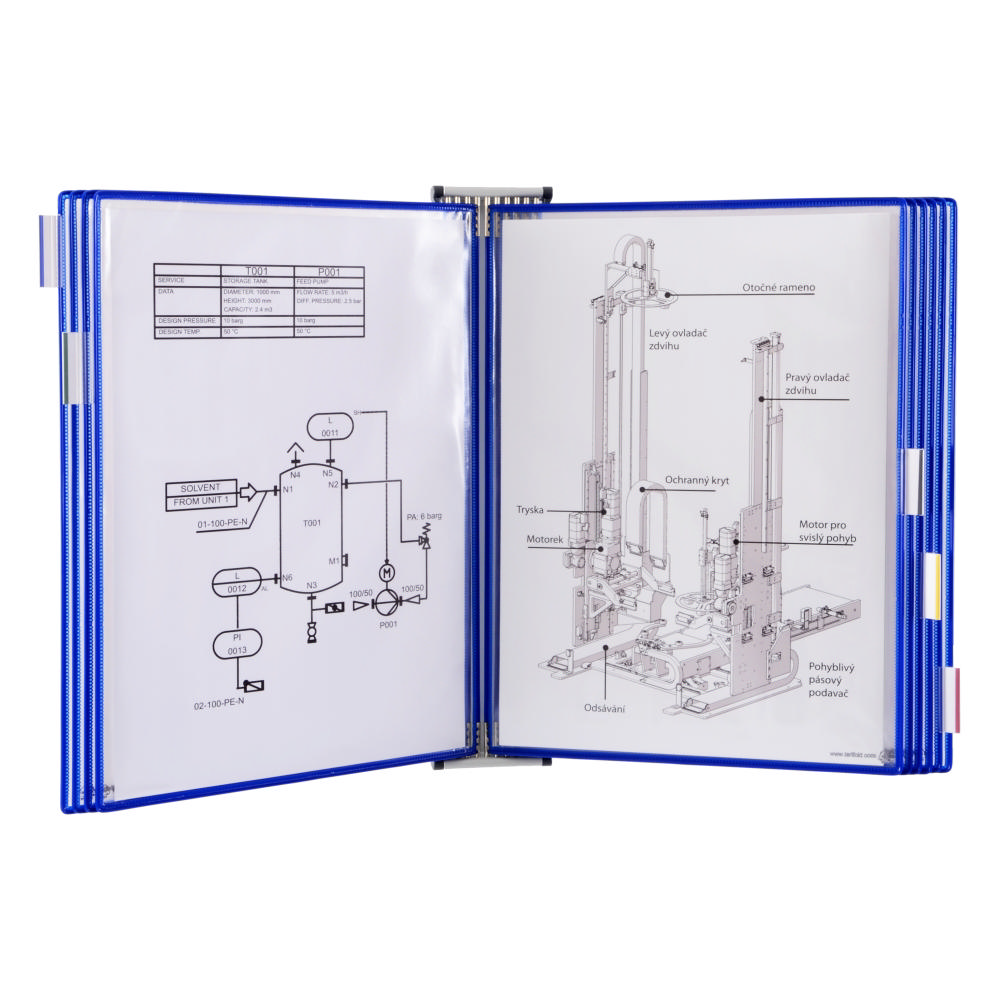 Tarifold metallväggdokumentdisplaysystem, A3, 10 fickor