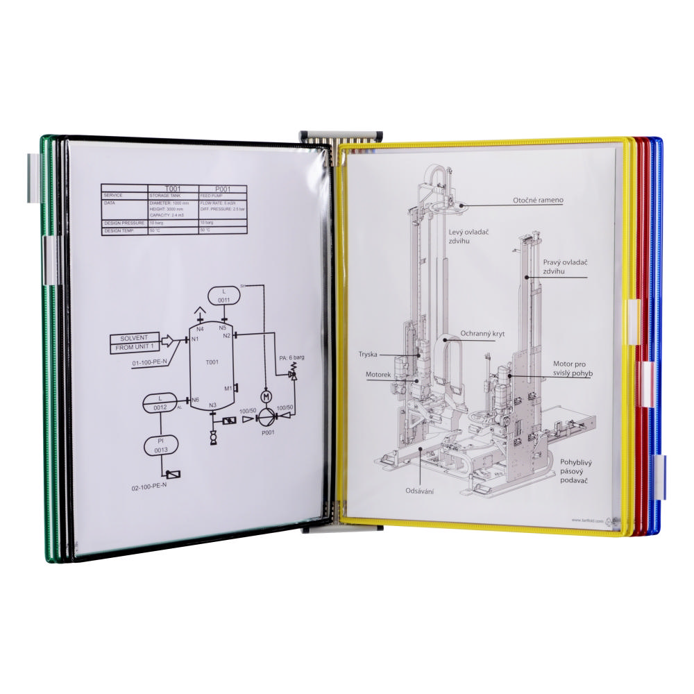 Tarifold metallväggdokumentdisplaysystem, A3, 10 fickor