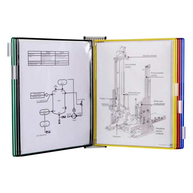 Tarifold metallväggdokumentdisplaysystem, A3, 10 fickor